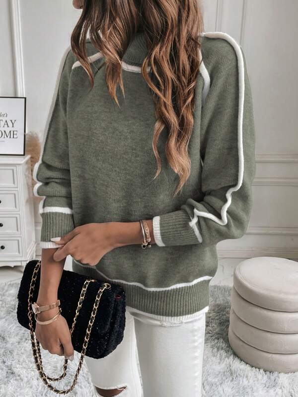 Avalon - Olive Cotton Sweater