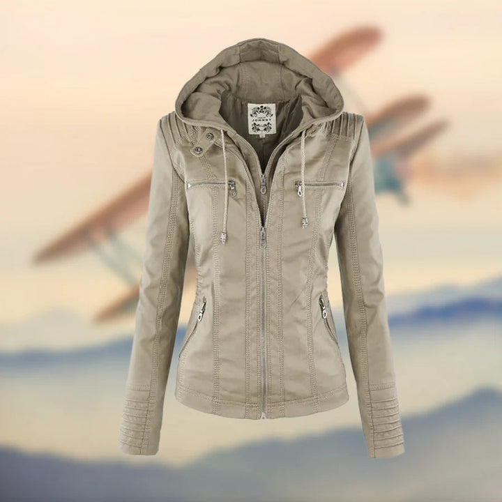 Carolina | Stylish and versatile hooded leather jacket