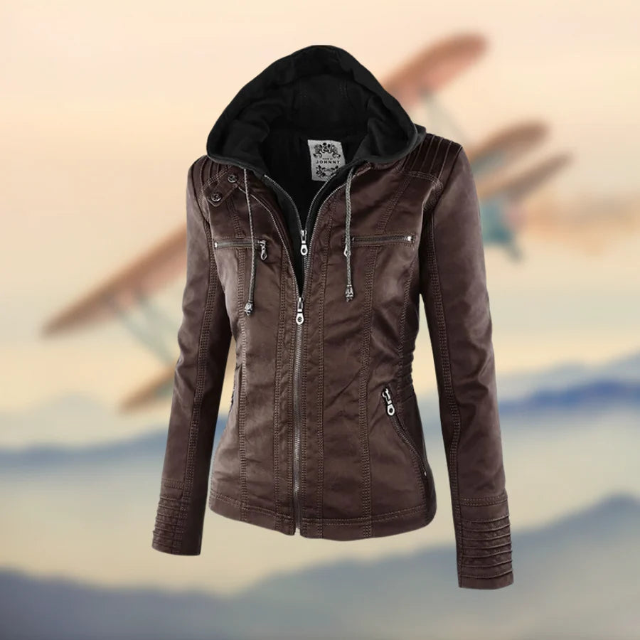 Carolina | Stylish and versatile hooded leather jacket