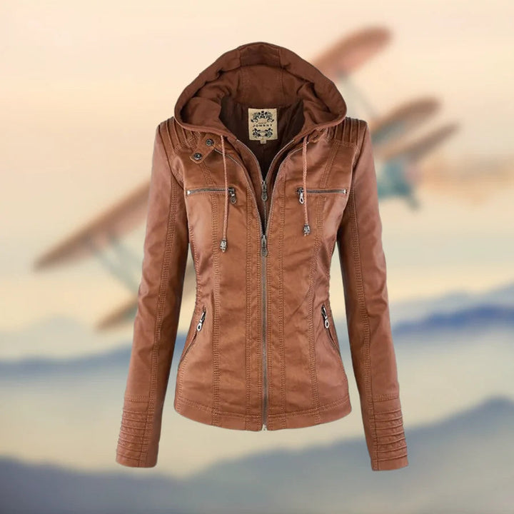 Carolina | Stylish and versatile hooded leather jacket