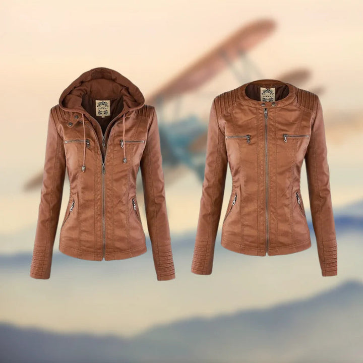 Carolina | Stylish and versatile hooded leather jacket