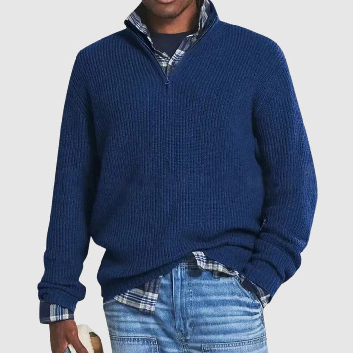 Martino - Refined sweater with half zip