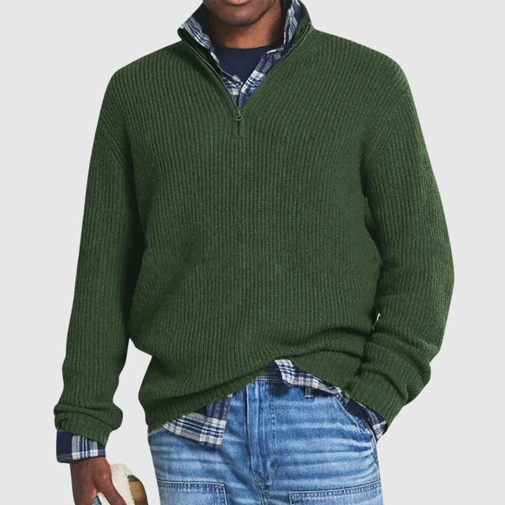 Martino - Refined sweater with half zip