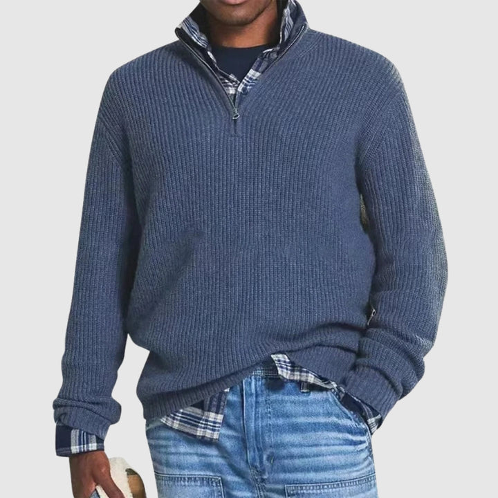 Martino - Refined sweater with half zip