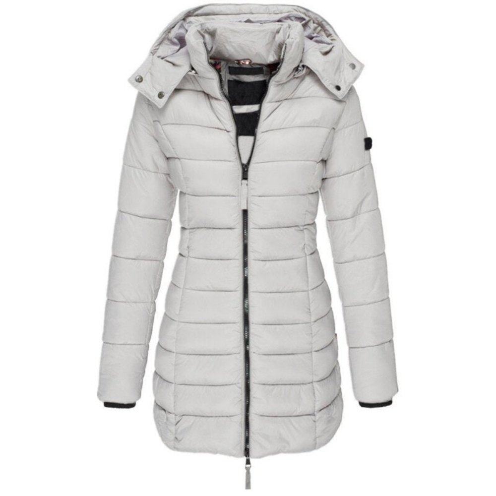 Sarah – Longline Puffer Coat with Hood