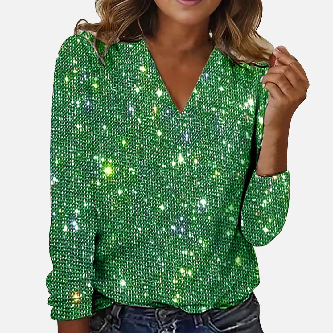 Jade - V-Neck Diamond Blouse