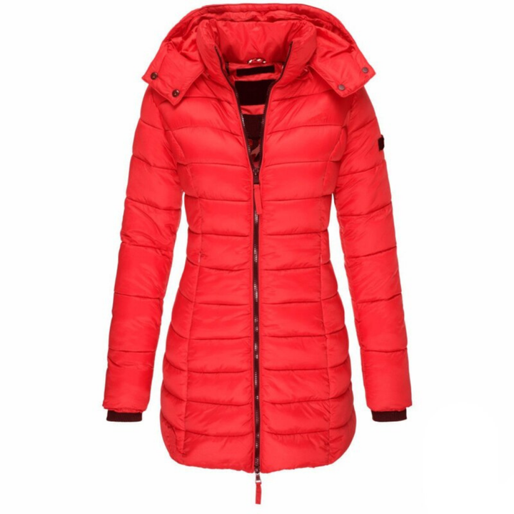 Sarah – Longline Puffer Coat with Hood