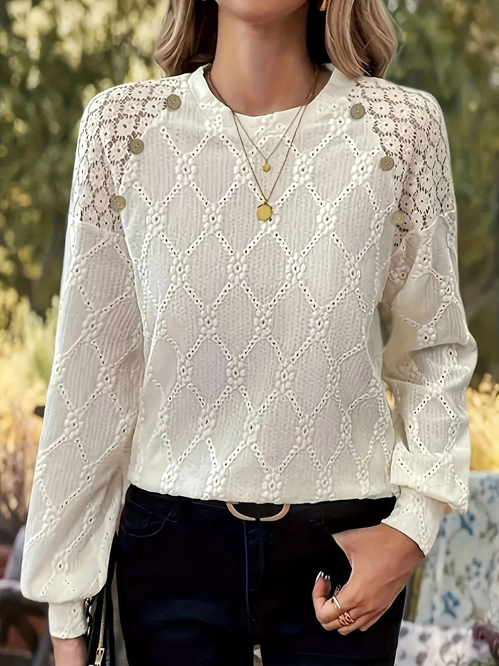 Ivy – Eyelet Button Detail Blouse