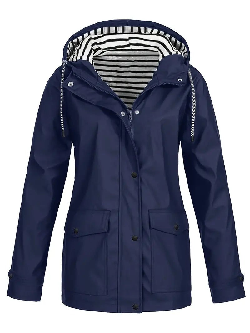 OLIVIA | Striped Lined Rain Jacket