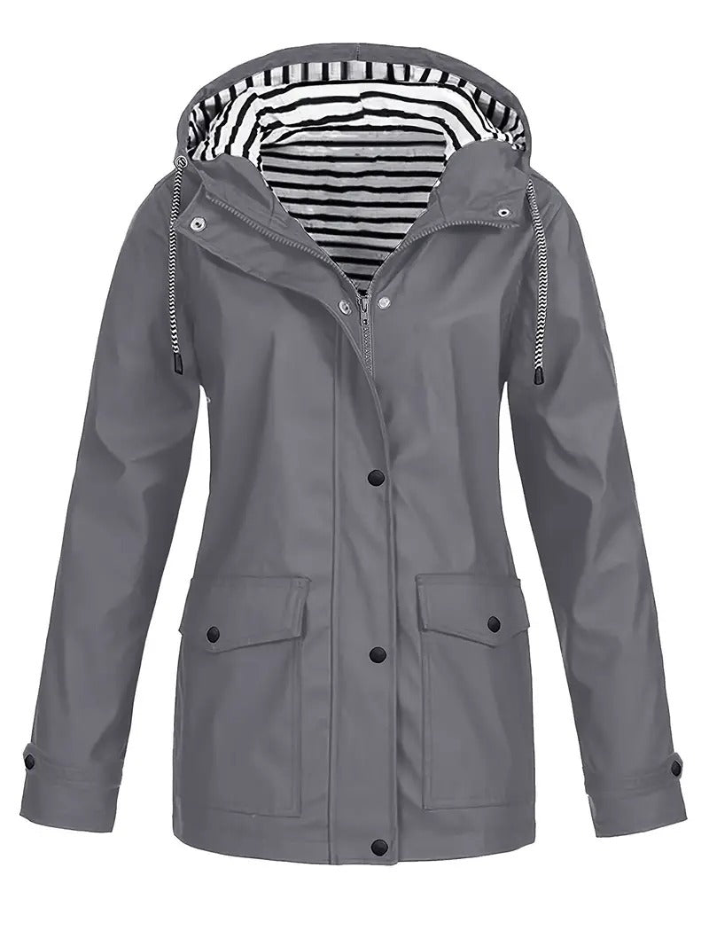 OLIVIA | Striped Lined Rain Jacket