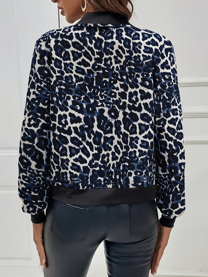 Elina - Leopard Print Zip-Up Jacket