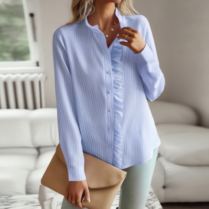 Grace – Ruffled Button-Up Blouse