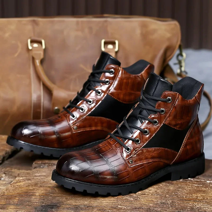 Charlie – Crocodile Leather Boots