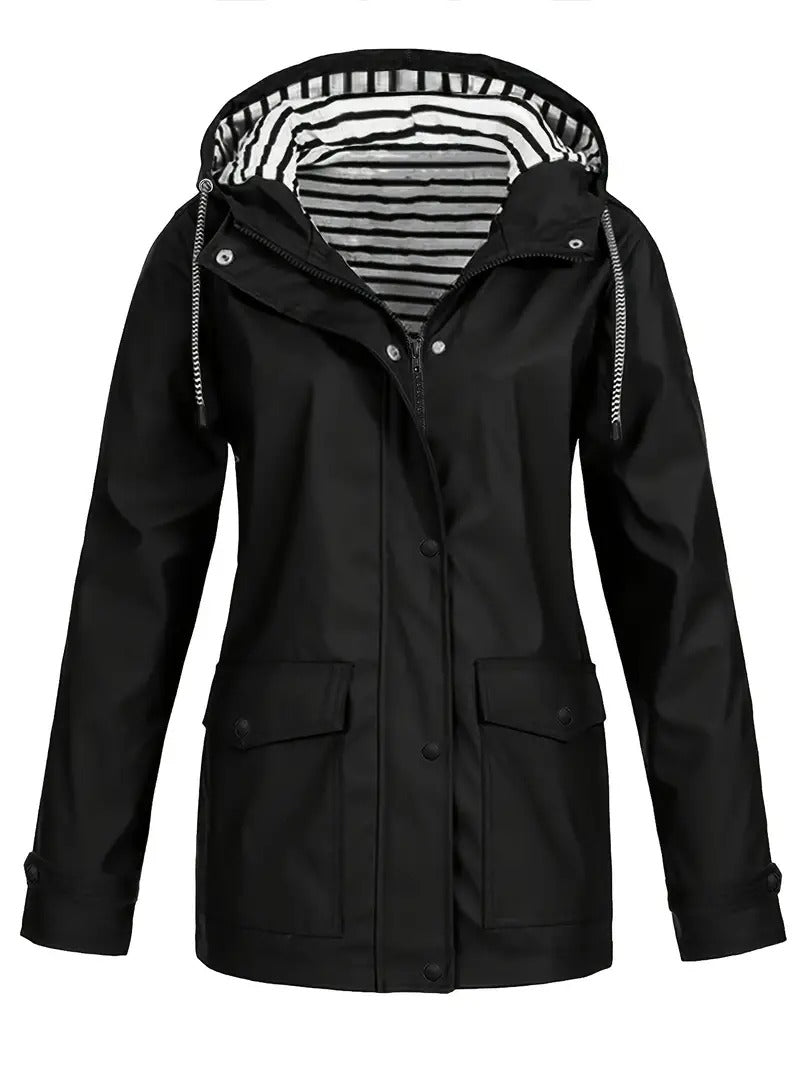 OLIVIA | Striped Lined Rain Jacket