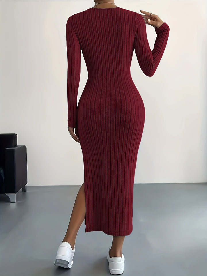 Daphne – Ribbed Knit Midi Dress