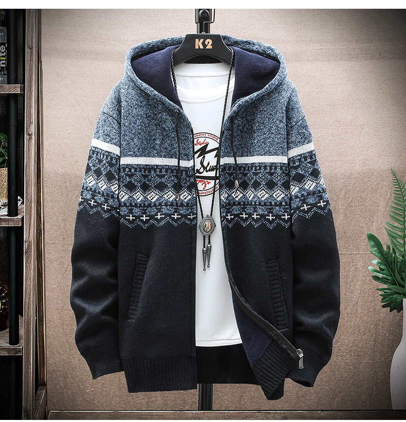 Stan – Patterned Zip-Up Hoodie