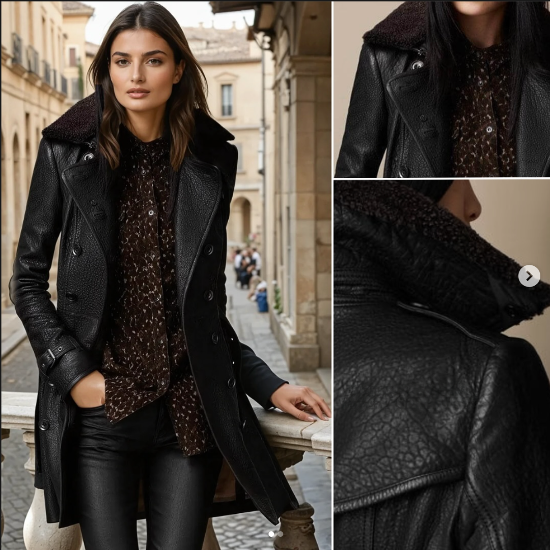 Celeste - Luxury Leather Trench Coat