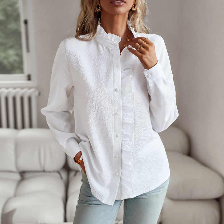 Grace – Ruffled Button-Up Blouse